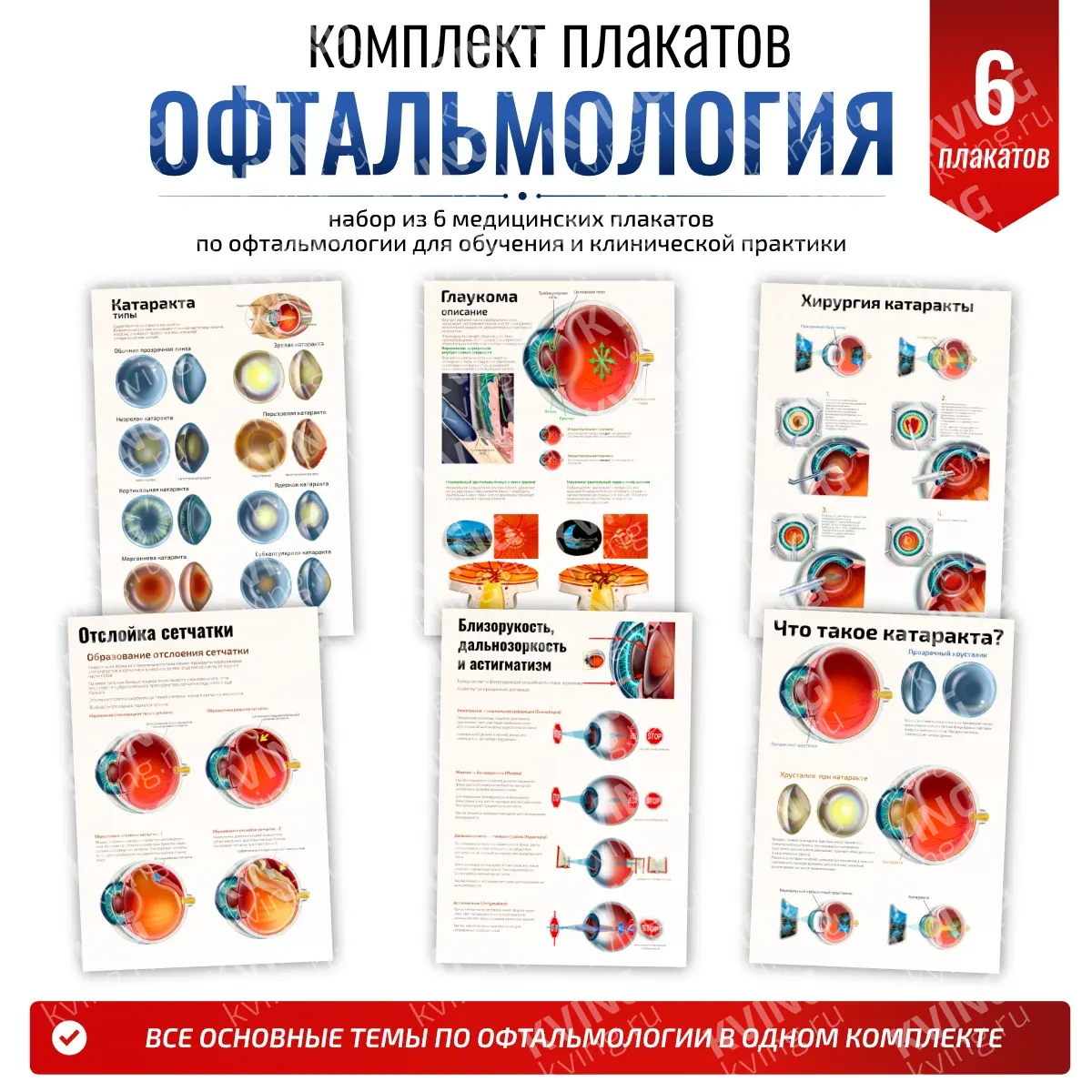 Комплект плакатов для кабинета офтальмолога