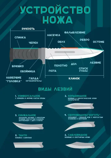 Устройство ножа — развивающий плакат