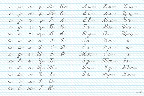 Приемы и примеры рукописи (прописи) — развивающий плакат по русскому языку