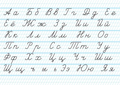 Рукописные, прописные и строчные буквы: прописи — развивающий плакат по русскому языку