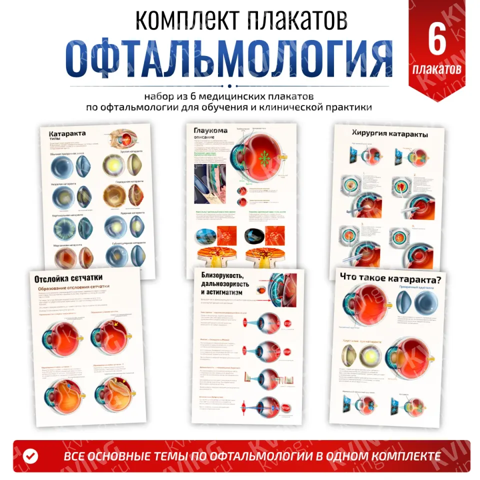 Комплект плакатов для кабинета офтальмолога